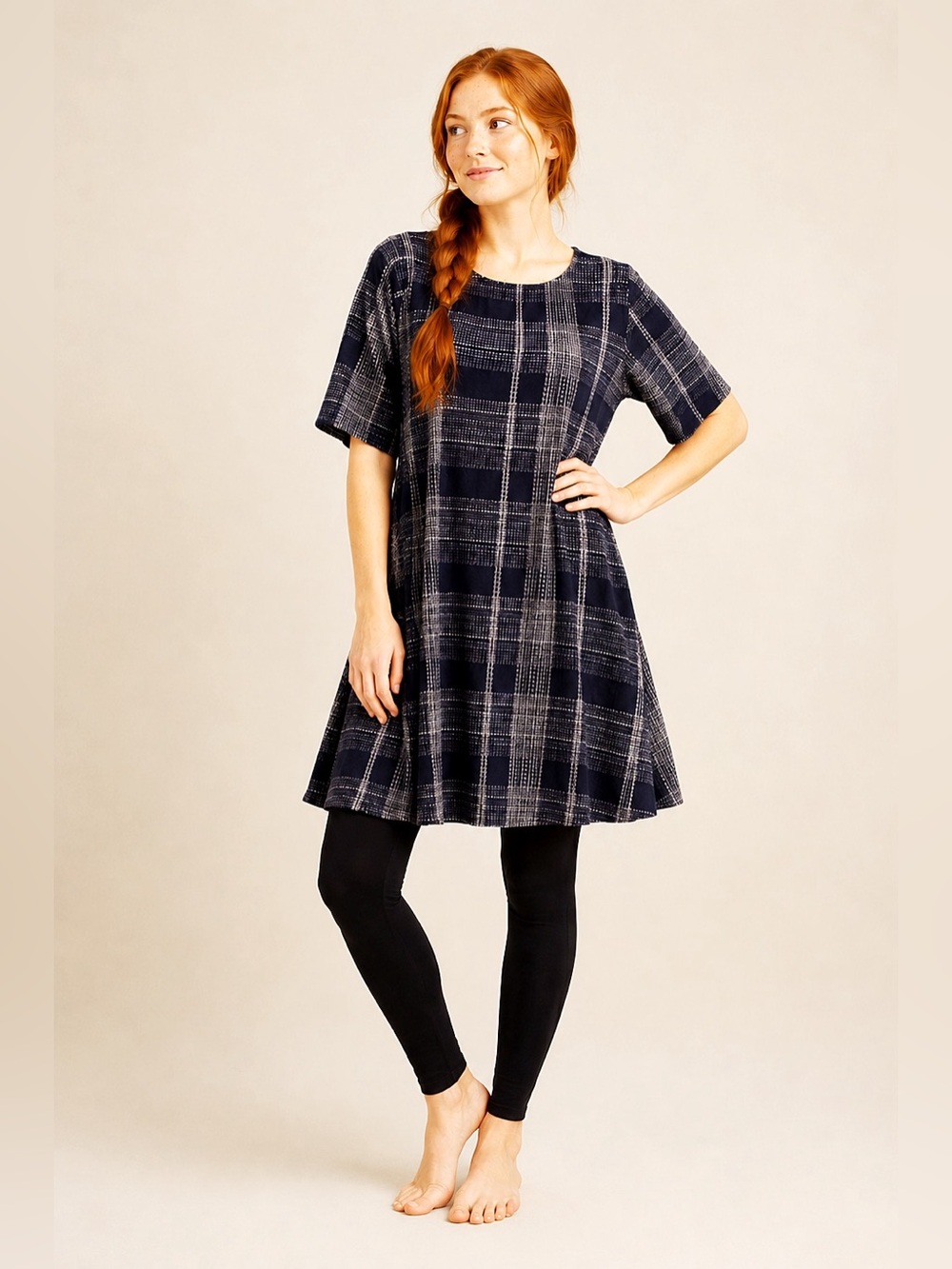 Mango Blue Plaid Dress NWOT